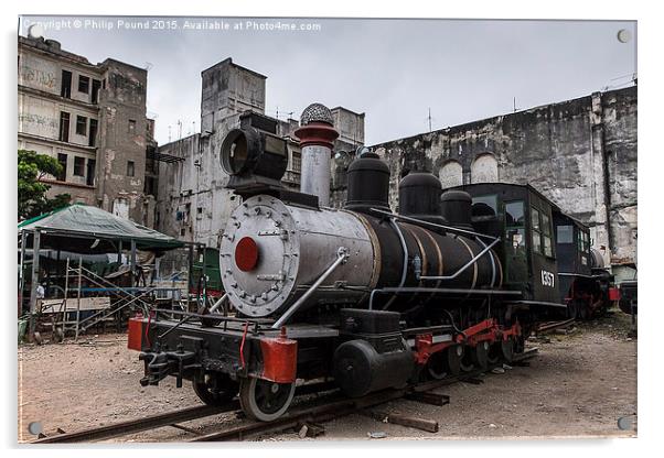  Steam Train at Havana City Centre Acrylic by Philip Pound