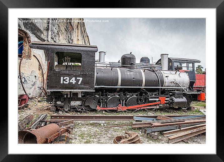  American steam train in Havana Framed Mounted Print by Philip Pound