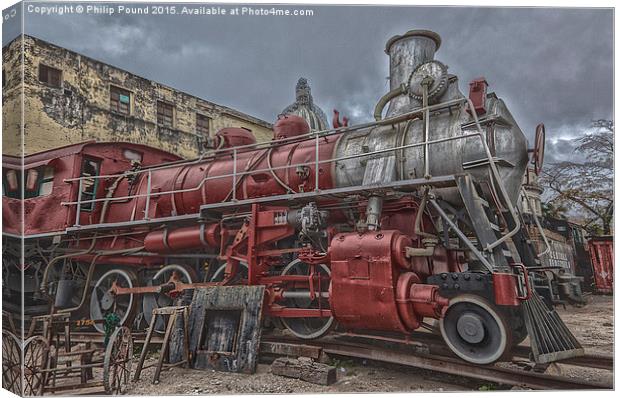  Steam Train in Havana Canvas Print by Philip Pound