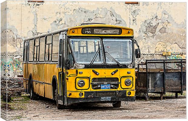  Old Yellow School Bus in Cuba Canvas Print by Philip Pound