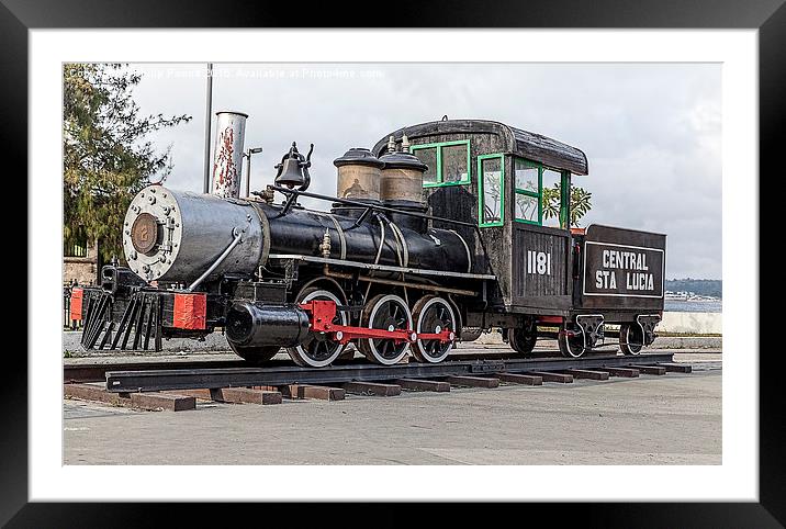  Steam Train on Display in Havana Framed Mounted Print by Philip Pound