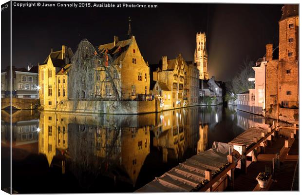 Rosary Quay, Bruges Canvas Print by Jason Connolly