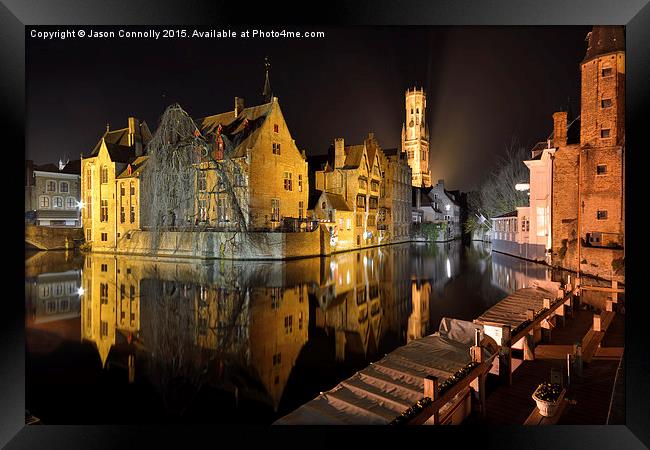 Rosary Quay, Bruges Framed Print by Jason Connolly