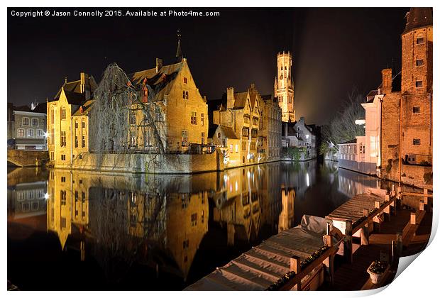 Rosary Quay, Bruges Print by Jason Connolly