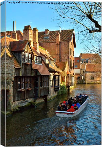  Bruges canal Canvas Print by Jason Connolly