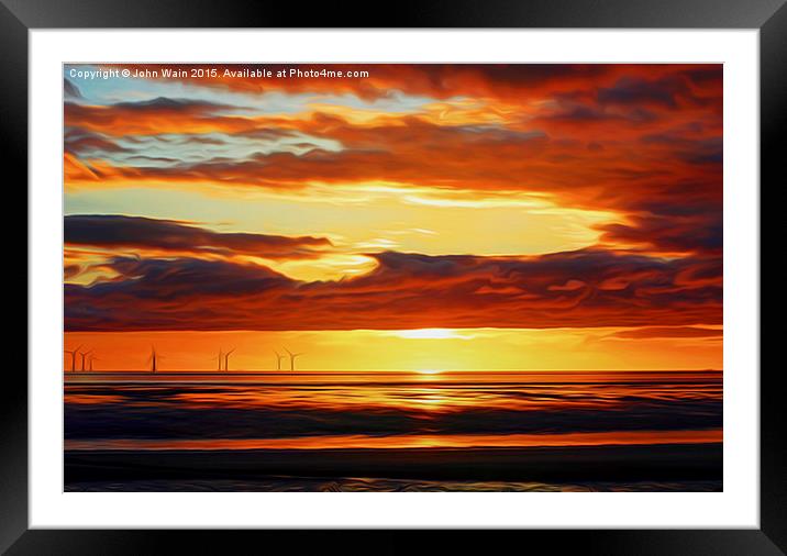 Irish Sea - Heavy Skys (Digital Art) Framed Mounted Print by John Wain