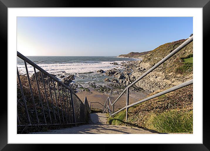   Combesgate Beach, Woolacombe. Framed Mounted Print by Dave Wilkinson North Devon Ph