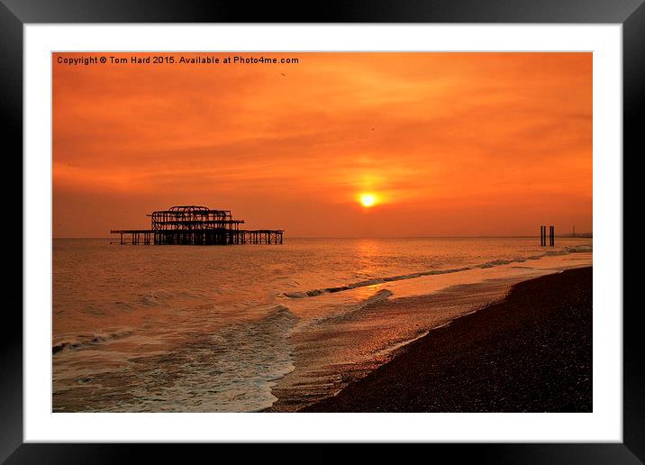  Brighton Sunset Framed Mounted Print by Tom Hard