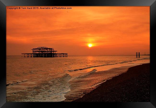  Brighton Sunset Framed Print by Tom Hard