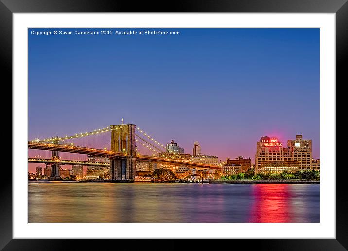 New York City Bridges Framed Mounted Print by Susan Candelario