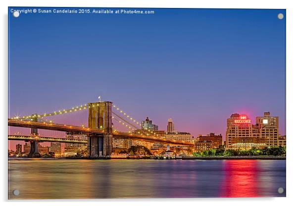 New York City Bridges Acrylic by Susan Candelario