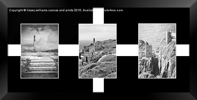  Cornish Flag And Tin Mines Framed Print by Linsey Williams