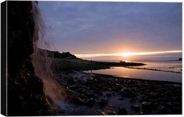 Waterfall Sunset Canvas Print by James Battersby