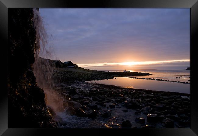 Waterfall Sunset Framed Print by James Battersby