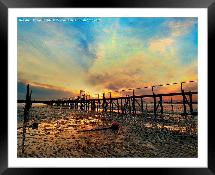  Low tide jetty. Framed Mounted Print by paul cobb