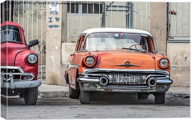  Colourful cars in Cuba Canvas Print by Philip Pound