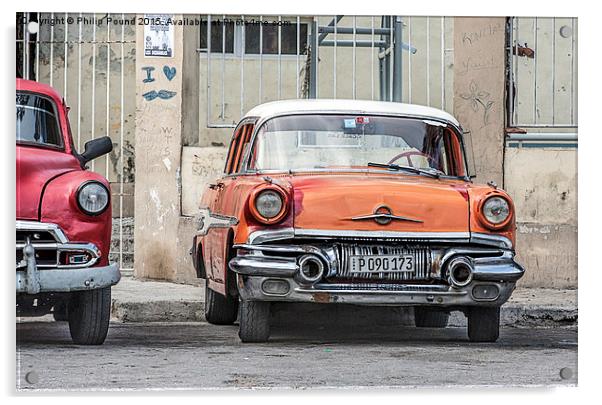  Colourful cars in Cuba Acrylic by Philip Pound