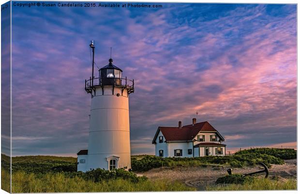 Race Point Lighthouse Sunset Canvas Print by Susan Candelario