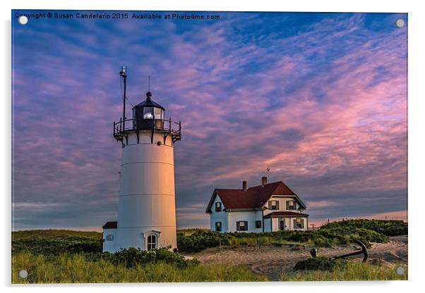 Race Point Lighthouse Sunset Acrylic by Susan Candelario