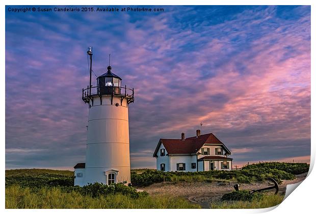 Race Point Lighthouse Sunset Print by Susan Candelario