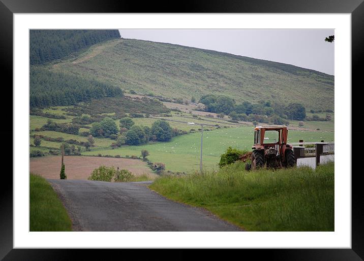 tractor Framed Mounted Print by David Moate