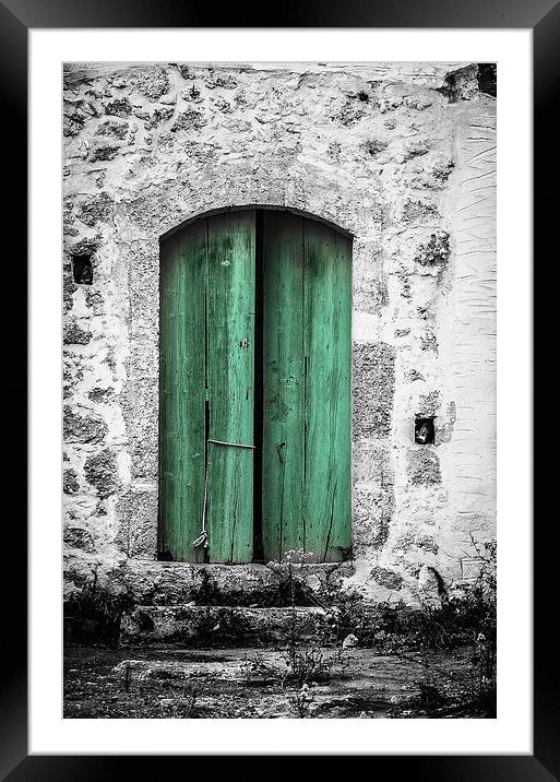  Green door Framed Mounted Print by David Martin