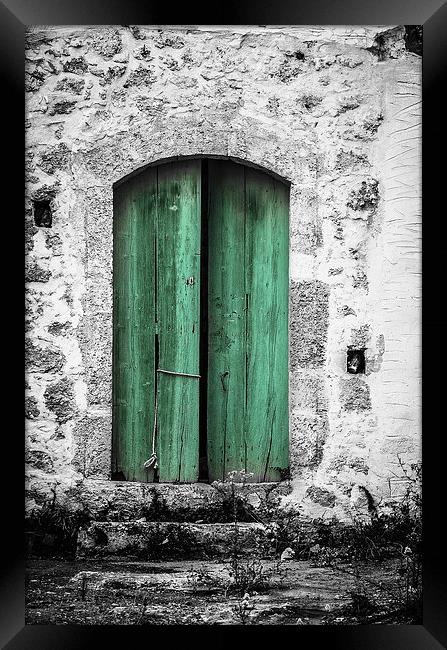  Green door Framed Print by David Martin