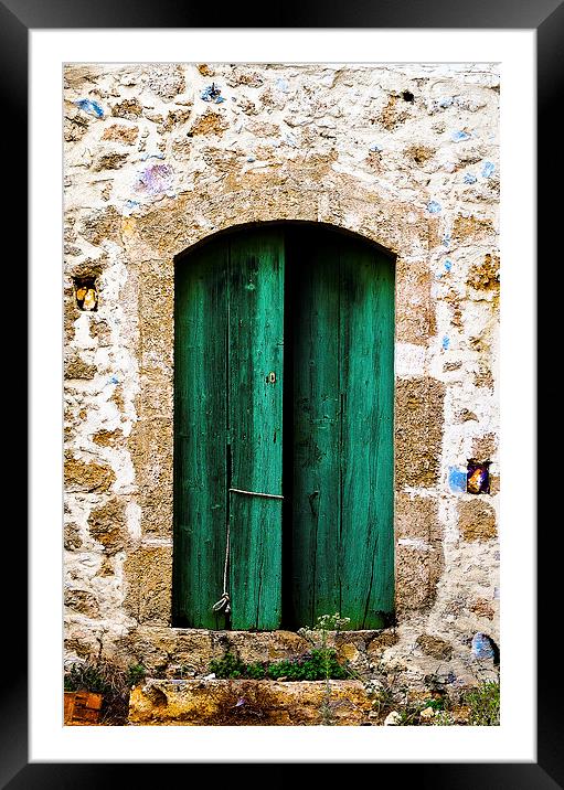  Green Door-2 Framed Mounted Print by David Martin