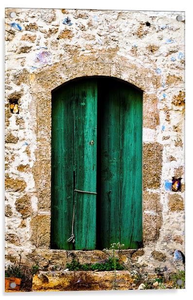 Green Door-2 Acrylic by David Martin