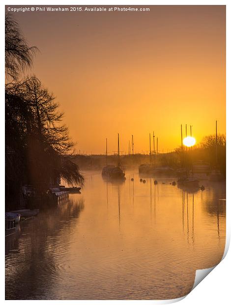  River Frome Sunrise Print by Phil Wareham