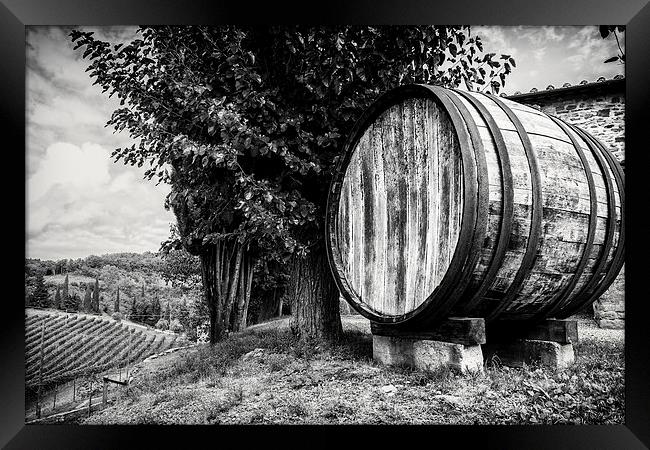 A Chianti Wine Barrel Framed Print by Andy McGarry