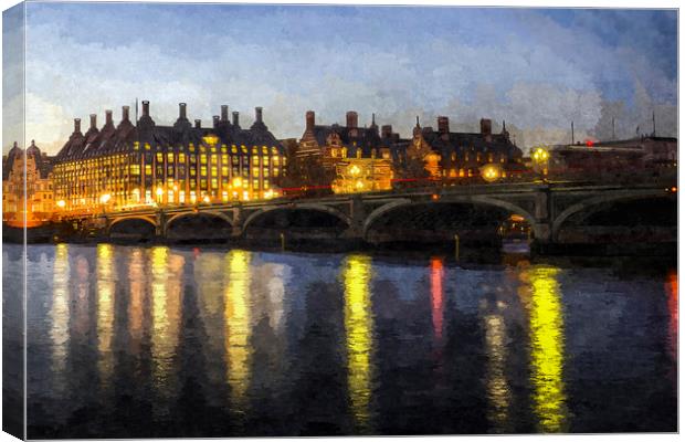 Westminster Bridge Art Canvas Print by David Pyatt