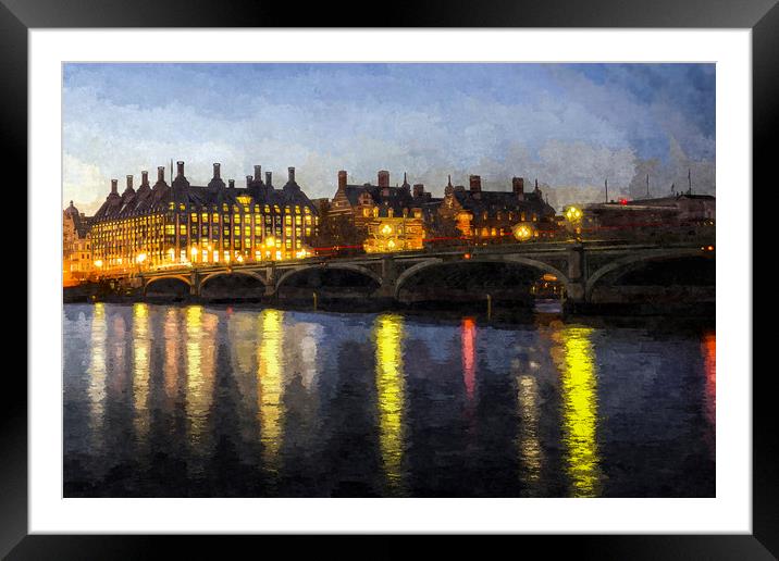Westminster Bridge Art Framed Mounted Print by David Pyatt