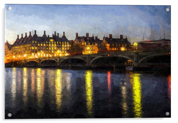 Westminster Bridge Art Acrylic by David Pyatt