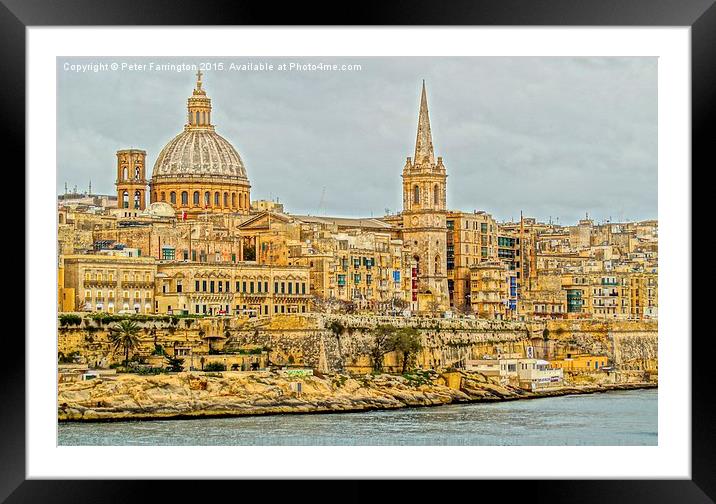  Valletta Framed Mounted Print by Peter Farrington