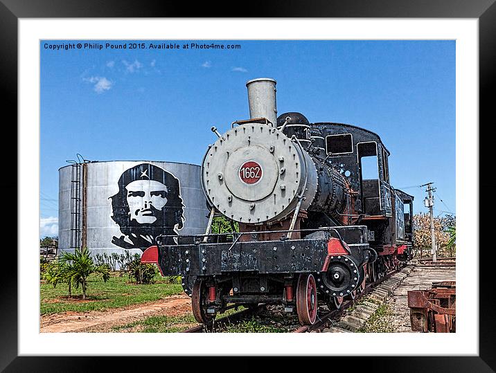  Steam Train at Sugar Cane Mill in Cuba Framed Mounted Print by Philip Pound