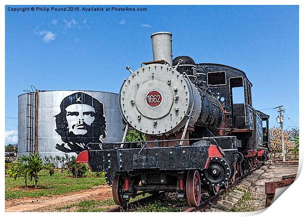  Steam Train at Sugar Cane Mill in Cuba Print by Philip Pound