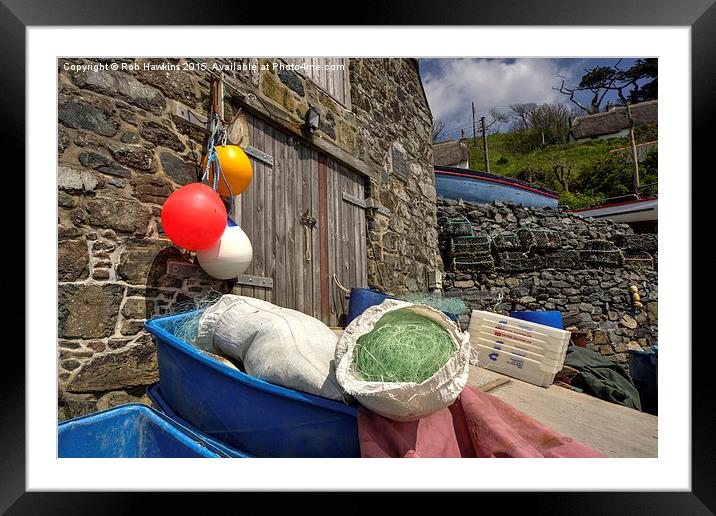  Cadgwith Fishing paraphernalia  Framed Mounted Print by Rob Hawkins