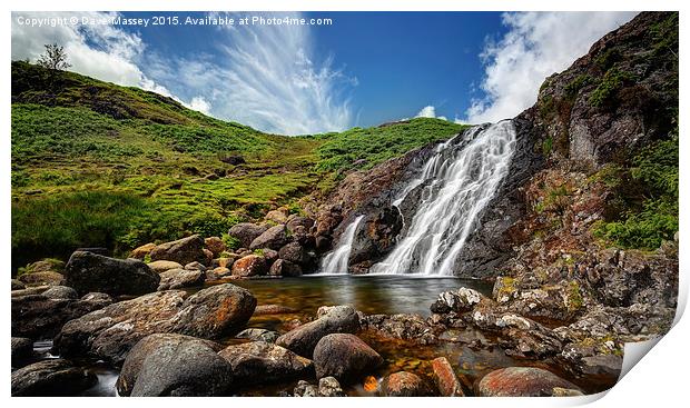 Easedale Falls Print by Dave Massey