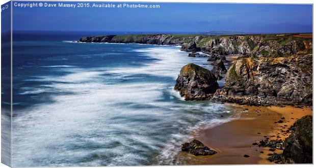 Rock Stacks at Bedruthan Steps Canvas Print by Dave Massey