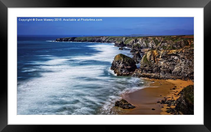 Rock Stacks at Bedruthan Steps Framed Mounted Print by Dave Massey