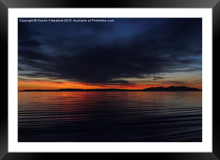  Sunset over Arran Framed Mounted Print by Charlie Kirkpatrick