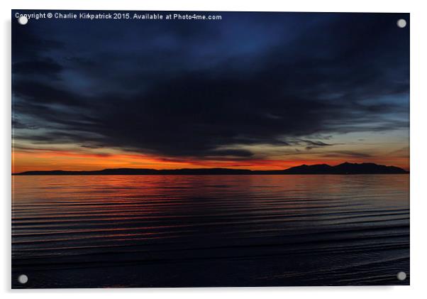  Sunset over Arran Acrylic by Charlie Kirkpatrick