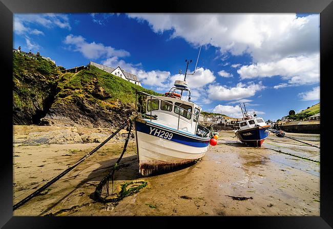  Port Isaac fishing boats Framed Print by Andrew Richards