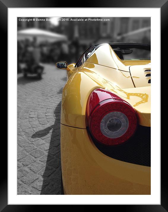  Fast Yellow 458 Spider Framed Mounted Print by Benno Boschman