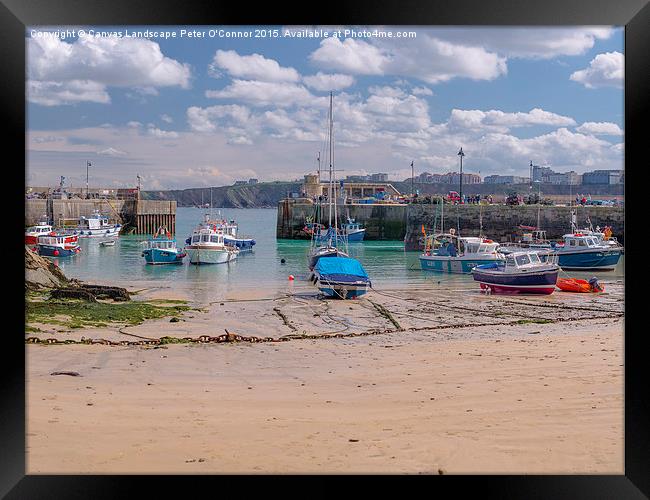  Newquay Harbour  Framed Print by Canvas Landscape Peter O'Connor