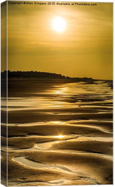 Holme Beach Sunset  Canvas Print by Alan Simpson