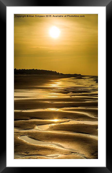 Holme Beach Sunset  Framed Mounted Print by Alan Simpson