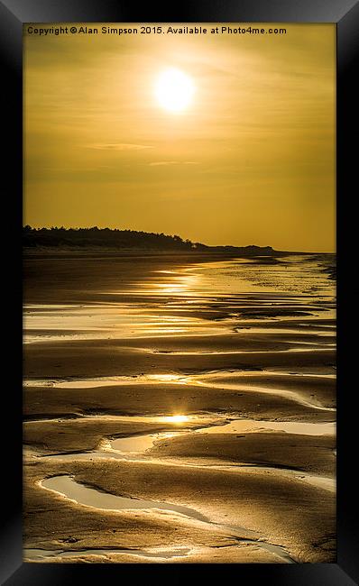 Holme Beach Sunset  Framed Print by Alan Simpson