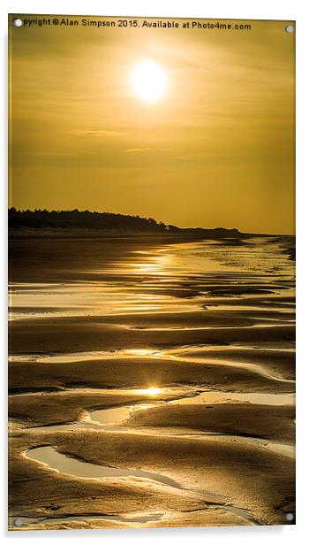 Holme Beach Sunset  Acrylic by Alan Simpson
